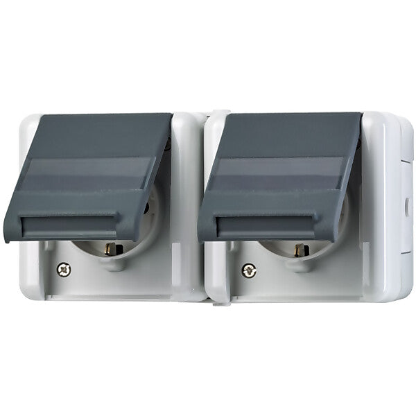 JUNG SCHUKO-Steckdose 2-fach 16A 250V 8220 NAW